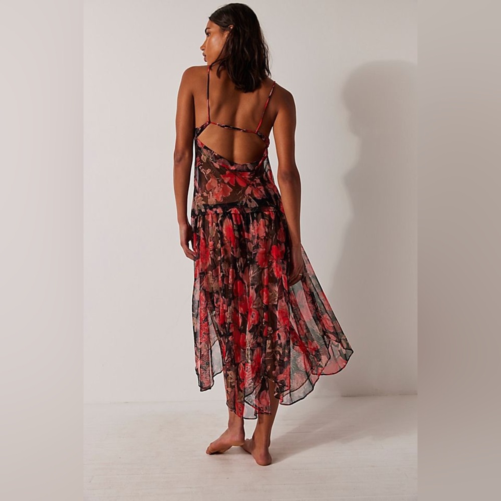 NWT Free People Floral Midi Slip Dress - Picture 2 of 8